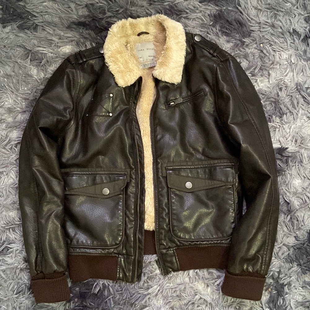 Zara Brown Leather Jacket